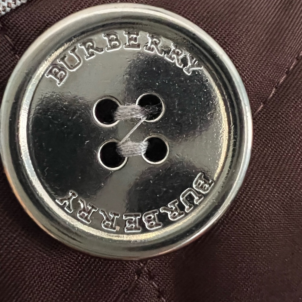 Burberry Quilted Brown Jacket w/ Buttons and Collar - Picture 6 of 8